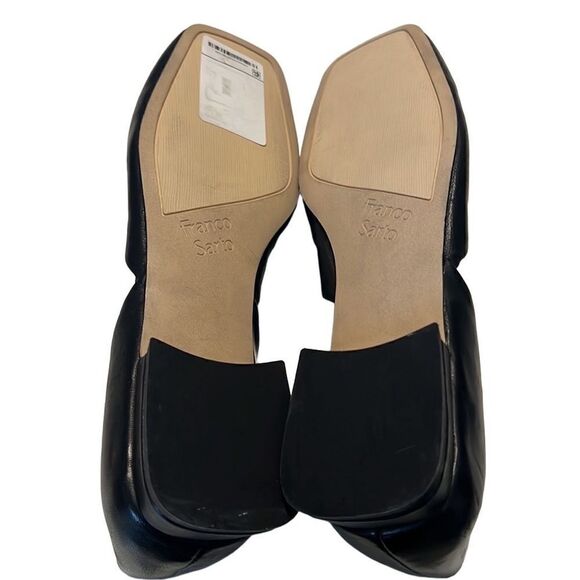 Franco Sarto Branza Black Leather Slip On Square Toe Loafers Size 7.5 New - Picture 7 of 10